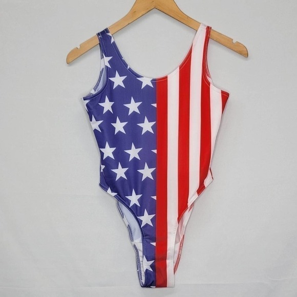 UGET American Flag Graphic Design Print One Piece - Picture 2 of 10